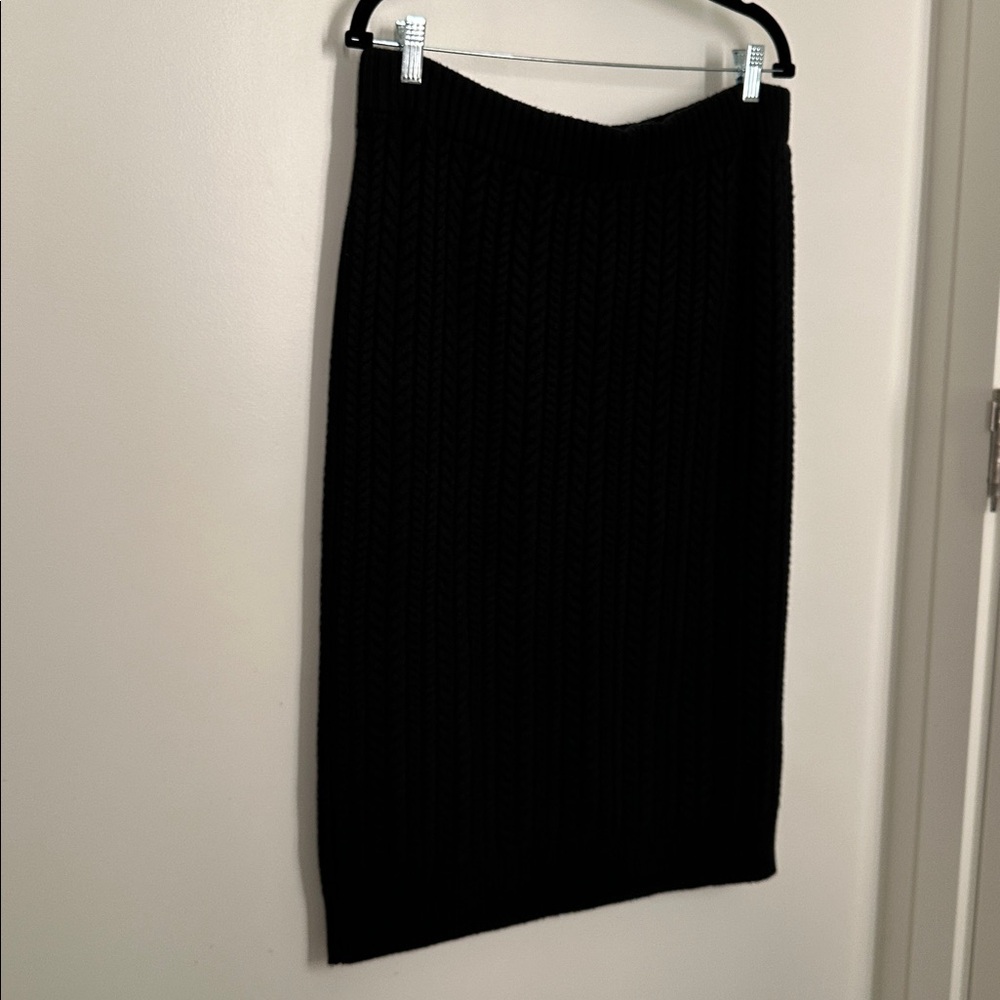 Banana Republic black Cable Midi Sweater Skirt Sz Large L BNWOT - Picture 5 of 9